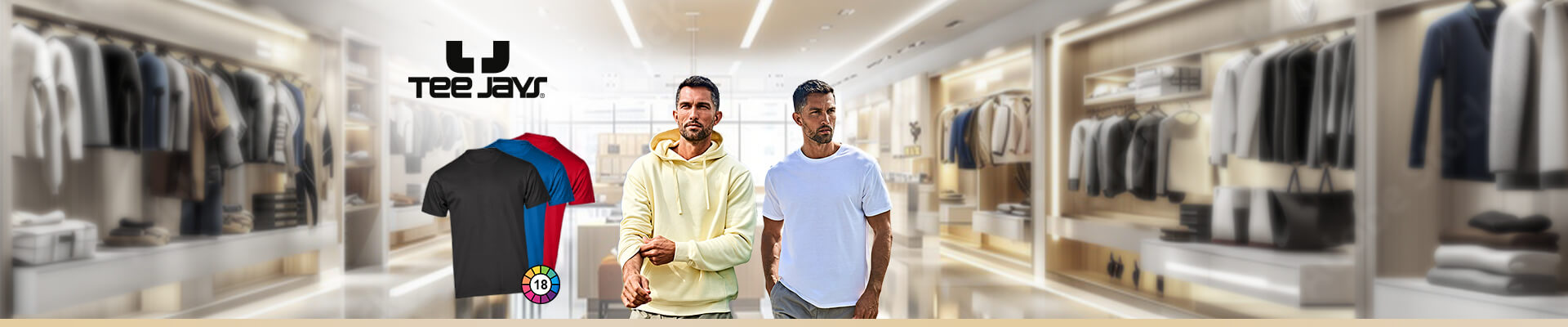 Crafted by TeeJays. Branded by you. Die neue Kollektion mit passendem Musterset ist da!
