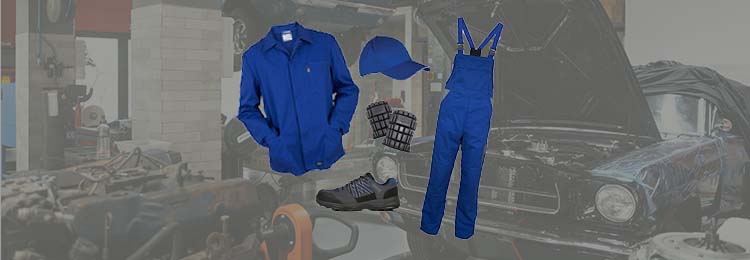Workwear for motor vehicle workshops
