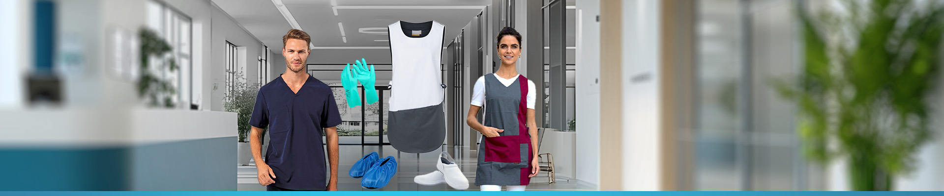 La pulizia inizia con l'attrezzatura giusta! Abbiamo abbigliamento da lavoro per la pulizia commerciale